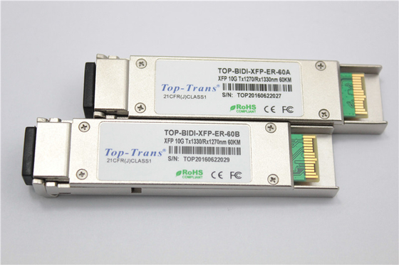 Toptrans 60Km 10G SFP মডিউল 10G SFP+ BIDI TX 1330nm RX 1270nm