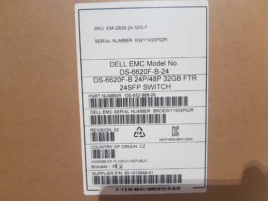 24 সক্রিয় পোর্ট ব্রোকেড SAN সুইচ BR-G620-24-32G-R 24pcs 32GB SFP সহ