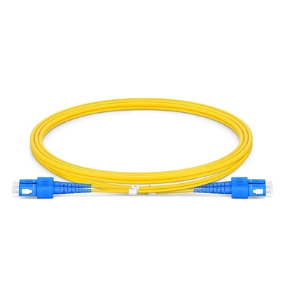 10m SC UPC থেকে SC UPC প্যাচ কর্ড ডুপ্লেক্স 3.0mm OFNR 9/125 একক মোড