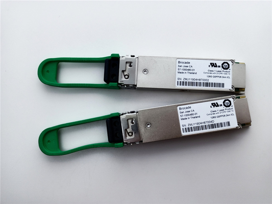 ব্রকেড 57-1000480-01 XBR-000285 128G QSFP28 2km 1310nm SMF ট্রান্সসিভার মডিউল এলসি সংযোগকারী সহ