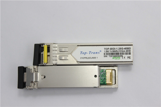 40km SFP দ্বিমুখী ট্রান্সসিভার 1.25Gbps Tx1490nm Rx1310nm
