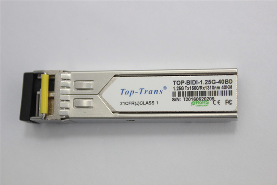 40km SFP দ্বিমুখী ট্রান্সসিভার 1.25Gbps Tx1490nm Rx1310nm