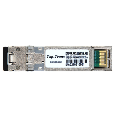 5G IoT অ্যাক্সেসের জন্য 25g Sfp28 DWDM ট্রান্সসিভার 25GBASE CPRI C ব্যান্ড 40KM SMF ডুয়াল LC DOM