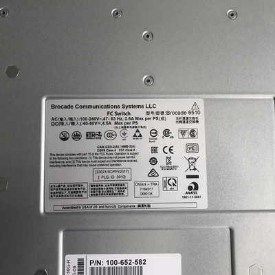 BR-6510DC-24-8G-R ব্রোকেড 6510 SAN সুইচ DC পাওয়ার 24P 8GB SWL