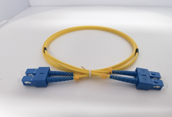 LC UPC থেকে LC UPC ডুপ্লেক্স ফাইবার প্যাচ কেবল OS2 একক মোড PVC 3.0mm 1m
